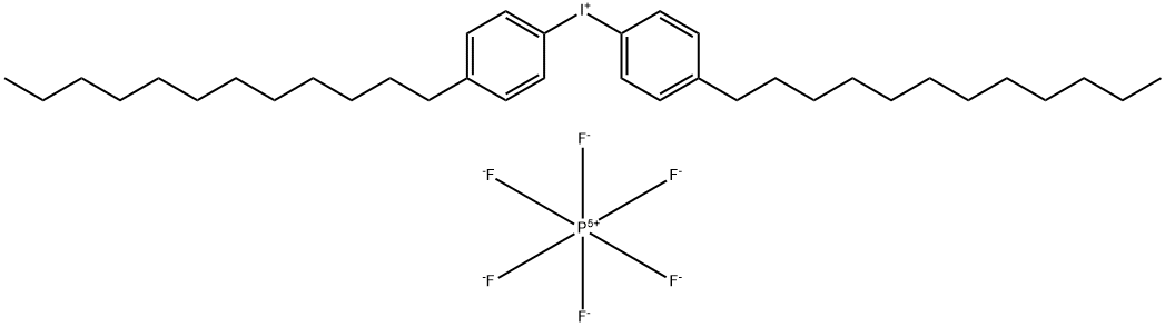 雙[4-正烷基(C10-13)苯基]碘鎓六氟磷酸鹽 結(jié)構(gòu)式