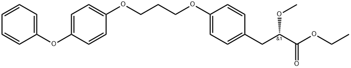 Benzenepropanoic acid, α-methoxy-4-[3-(4-phenoxyphenoxy)propoxy]-, ethyl ester, (αS)- Struktur