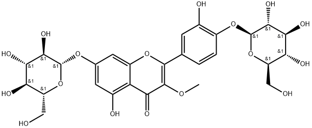 3-O-methylquercetin 7-O-beta-glucopyranosyl-4'-O-beta-D-glucopyranoside Struktur