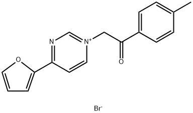 Pyrimidinium, 4-(2-furanyl)-1-[2-(4-methylphenyl)-2-oxoethyl]-, bromide (1:1) Struktur