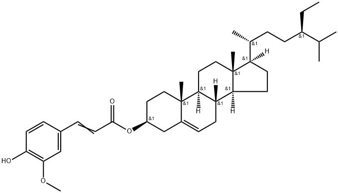 Stigmast-5-en-3-ol, 3-(4-hydroxy-3-methoxyphenyl)-2-propenoate, (3β)- Struktur