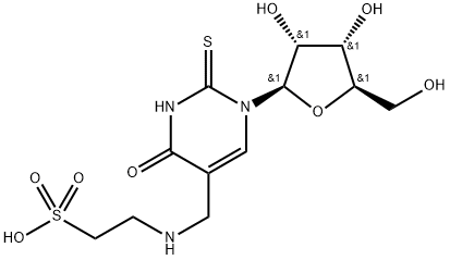 Ethanesulfonic acid, 2-[[(1,2,3,4-tetrahydro-4-oxo-1-β-D-ribofuranosyl-2-thioxo-5-pyrimidinyl)methyl]amino]- Struktur