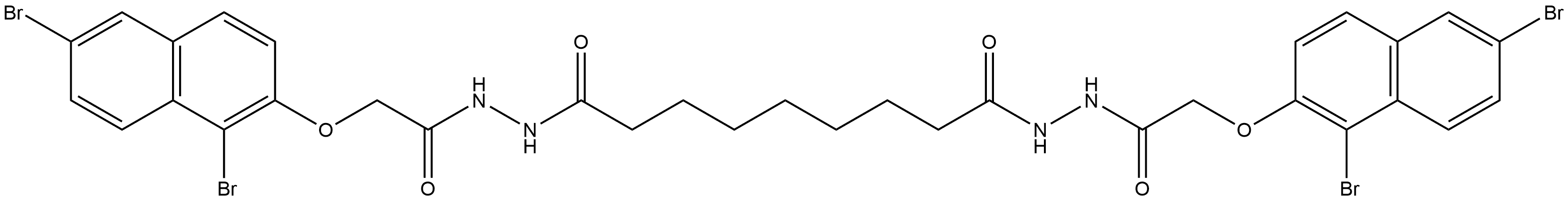 N'1,N'9-bis{[(1,6-dibromo-2-naphthyl)oxy]acetyl}nonanedihydrazide Struktur