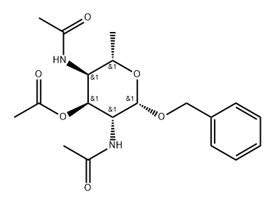 Phenylmethyl 3-O-acetyl-2,4-bis(acetylamino)-2,4,6-trideoxy-β-L-altropyranoside Struktur