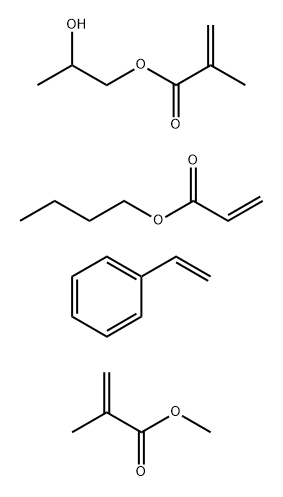 2-Propenoic acid, 2-methyl-, 2-hydroxypropyl ester, polymer with butyl 2-propenoate, ethenylbenzene and methyl 2-methyl-2-propenoate Struktur