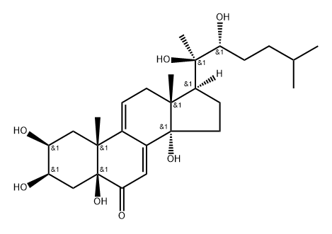 (22R)-2β,3β,5β,14,20,22-Hexahydroxy-5β-cholesta-7,9(11)-dien-6-one Struktur