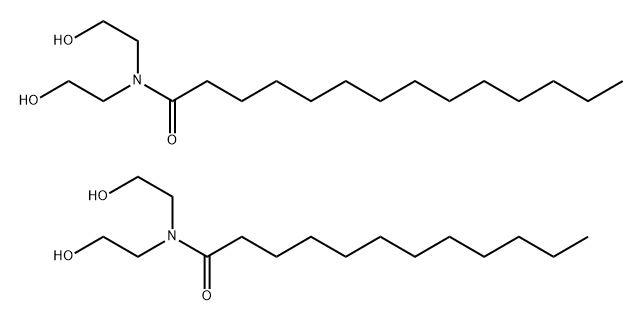 Tetradecanamide, N,N-bis(2-hydroxyethyl)-, mixt. with N,N-bis(2-hydroxyethyl)dodecanamide Struktur