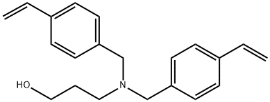 3-[Bis[(4-ethenylphenyl)methyl]amino]-1-propanol Struktur