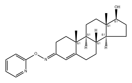 17β-Hydroxyandrost-4-en-3-one O-(2-pyridyl)oxime Struktur