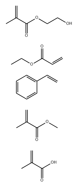 2-Propenoic acid, 2-methyl-, polymer with ethenylbenzene, ethyl 2-propenoate, 2-hydroxyethyl 2-methyl-2-propenoate and methyl 2-methyl-2-propenoate Struktur