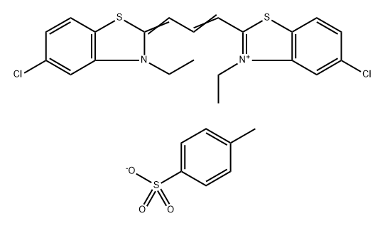 Benzothiazolium, 5-chloro-2-(3-(5-chloro-3-ethyl-2(3H)-benzothiazolyli dene)-1-propenyl)-3-ethyl-, salt with 4-methylbenzenesulfonic acid (1: 1) Struktur