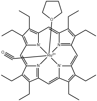 2,3,7,8,12,13,17,18-OCTAETHYL-21H,23H-PORPHINE RUTHENIUM(II) CARBONYL, COMPLEX WITH TETRAHYDROFURAN Struktur