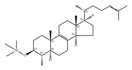 Trimethyl[(4α-methyl-5α-cholesta-8,24-dien-3β-yl)oxy]silane Struktur