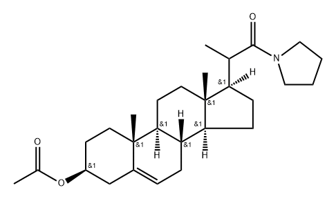 [3β-(Acetyloxy)-20-methyl-21-oxopregn-5-en-21-yl]pyrrolidine Struktur