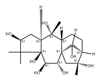 (14R)-Grayanotoxane-3β,5,6β,7α,10,14,16-heptol Struktur