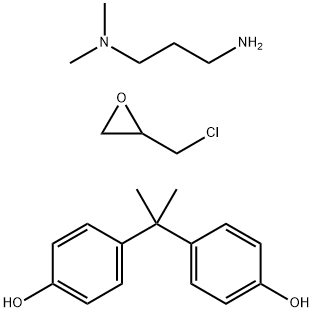 Phenol, 4,4-(1-methylethylidene)bis-, polymer with (chloromethyl)oxirane and N,N-dimethyl-1,3-propanediamine Struktur