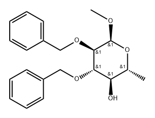 Methyl 6-deoxy-2,3-bis-O-(phenylmethyl)-alpha-D-glucopyranoside Structure