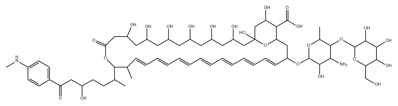 Candicidin D, 40-demethyl-3,7-dideoxo-3,5,7-trihydroxy-4'-O-β-D-mannopyranosyl-N47-methyl-, cyclic 15,19-hemiacetal (9CI) Struktur