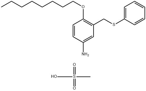 Benzenamine, 4-(octyloxy)-3-[(phenylthio)methyl]-, methanesulfonate (1:1) Struktur