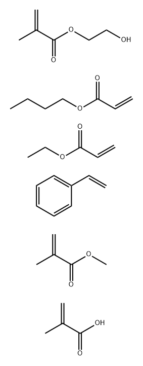 2-Propenoic acid, 2-methyl-, polymer with butyl 2-propenoate, ethenylbenzene, ethyl 2-propenoate, 2-hydroxyethyl 2-methyl-2-propenoate and methyl 2-methyl-2-propenoate Struktur