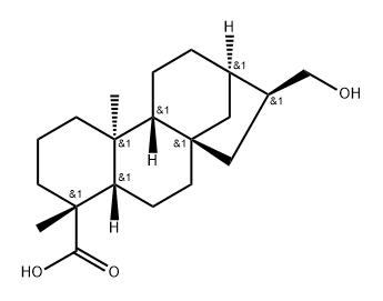 Kauran-18-oic acid, 17-hydroxy-, (4α)- Struktur