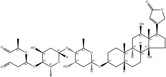 Digoxigenin Bisdigitoxoside 1-(1-Methyl-2-oxoethoxy)-3-oxopropyl) Ether Struktur