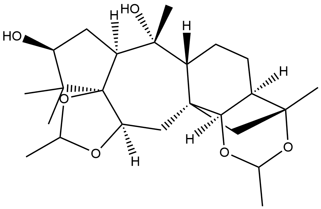 Grayanotoxane-3,5,6,10,14,16-hexol, cyclic 5,6:14,16-bis(ethylidene acetal), (3β,6β,14R)- (9CI) Struktur