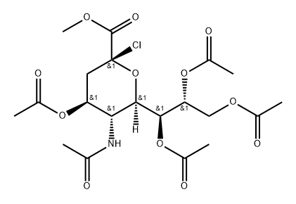 a-NeuraMinic acid, N-acetyl-2-chloro-2-deoxy-, Methyl ester, 4,7,8,9-tetraacetate Struktur