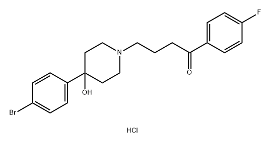 1-Butanone, 4-[4-(4-bromophenyl)-4-hydroxy-1-piperidinyl]-1-(4-fluorophenyl)-, hydrochloride (1:1) Struktur