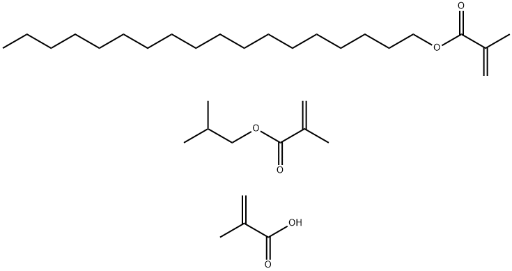 2-Propenoic acid, 2-methyl-, polymer with 2-methylpropyl 2-methyl-2-propenoate and octadecyl 2-methyl-2-propenoate Struktur