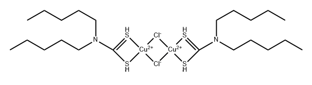 Copper, di-.mu.-chlorobis(dipentylcarbamodithioato-S,S)di- Struktur