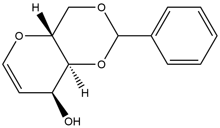 1,5-Anhydro-2-deoxy-4-O,6-O-(phenylmethylene)-D-ribo-hexa-1-enitol Struktur