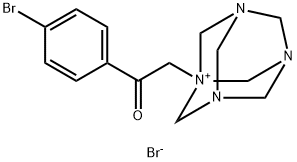 3,5,7-Triaza-1-azoniatricyclo[3.3.1.13,7]decane, 1-[2-(4-bromophenyl)-2-oxoethyl]-, bromide (1:1) Struktur