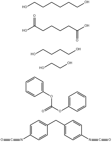 Hexanedioic acid, polymer with 1,4-butanediol, diphenyl carbonate, 1,2-ethanediol, 1,6-hexanediol and 1,1-methylenebis4-isocyanatobenzene Struktur