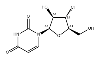 1-(3'-chloro-3'-deoxyarabinofuranosyl)uracil Struktur