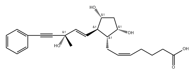 (Z)-7-[(1R)-3α,5α-Dihydroxy-2β-[(E,S)-3-hydroxy-3-methyl-5-phenyl-1-penten-4-ynyl]cyclopentan-1α-yl]-5-heptenoic acid methyl ester Struktur