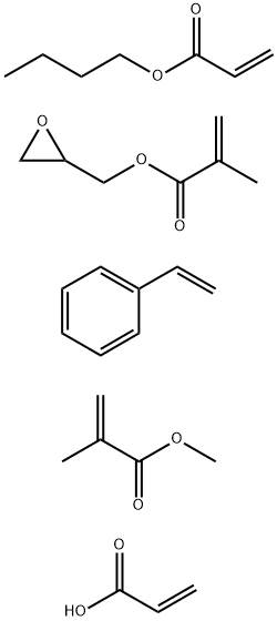 2-Propenoic acid, 2-methyl-, methyl ester, polymer with butyl 2-propenoate, ethenylbenzene, oxiranylmethyl 2-methyl-2-propenoate and 2-propenoic acid Struktur