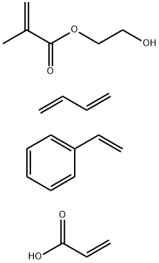 2-Propenoic acid, 2-methyl-, 2-hydroxyethyl ester, polymer with 1,3-butadiene, ethenylbenzene and 2-propenoic acid Struktur