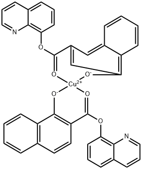 Bis(8-quinolinyl 1-hydroxy-2-naphthalenecarboxylato-O1,O2')copper Struktur