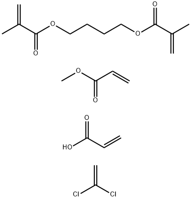 Methyl acrylate, acrylic acid, vinylidene chloride, butylene dimethacr ylate polymer Struktur