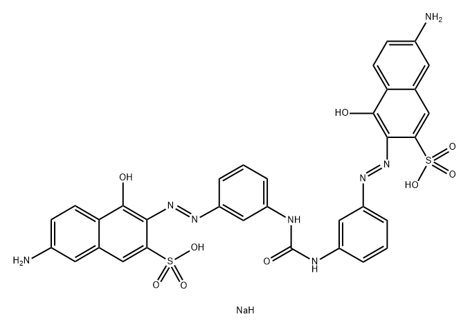 2-Naphthalenesulfonic acid, 3,3'-[carbonylbis(imino-3,1-phenyleneazo)]bis[7-amino-4-hydroxy-, disodium salt Struktur