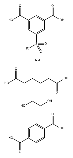 5-Sulfo-1,3-benzenedicarboxylic acid, monosodium salt, adipic acid,terephthalic acid, ethylene glycol polymer Struktur