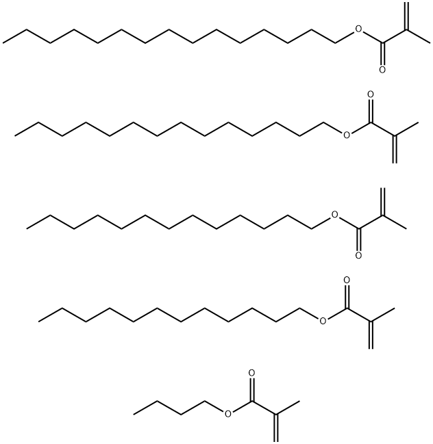 2-Propenoic acid, 2-methyl-, butyl ester, polymer with dodecyl 2-methyl-2-propenoate, pentadecyl 2-methyl-2-propenoate, tetradecyl 2-methyl-2-propenoate and tridecyl 2-methyl-2-propenoate Struktur