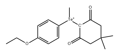 Telluronium, (4,4-dimethyl-2,6-dioxocyclohexyl)(4-ethoxyphenyl)methyl-, inner salt Struktur