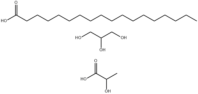 Octadecanoic acid, monoester with 1,2,3-propanetriol 2-hydroxypropanoate Struktur