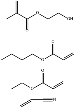 2-Propenoic acid, 2-methyl-, 2-hydroxyethylester, polymer with butyl 2-propenoate, ethyl 2-propenoate and 2-propenenitrile Struktur