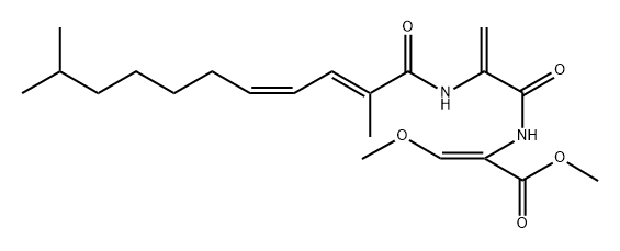 Serine, 2,3-didehydro-N-[(2E,4Z)-2,10-dimethyl-1-oxo-2,4-undecadienyl]alanyl-2,3-didehydro-O-methyl-, methyl ester, (2Z)- (9CI) Struktur