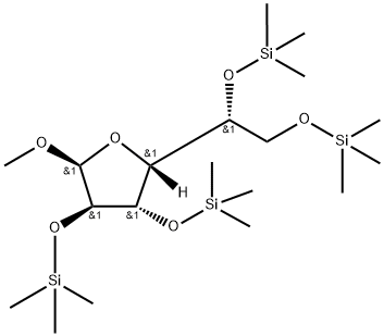 1-O-Methyl-2-O,3-O,5-O,6-O-tetrakis(trimethylsilyl)-α-D-glucofuranose Struktur