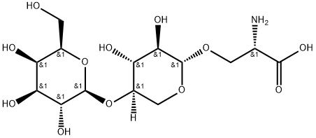 O-beta-galactopyranosyl-(1-4)-O-beta-xylopyranosyl-(1-0)-serine Struktur