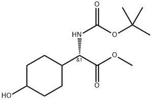 Cyclohexaneacetic acid, α-[[(1,1-dimethylethoxy)carbonyl]amino]-4-hydroxy-, methyl ester, (αS)- Struktur